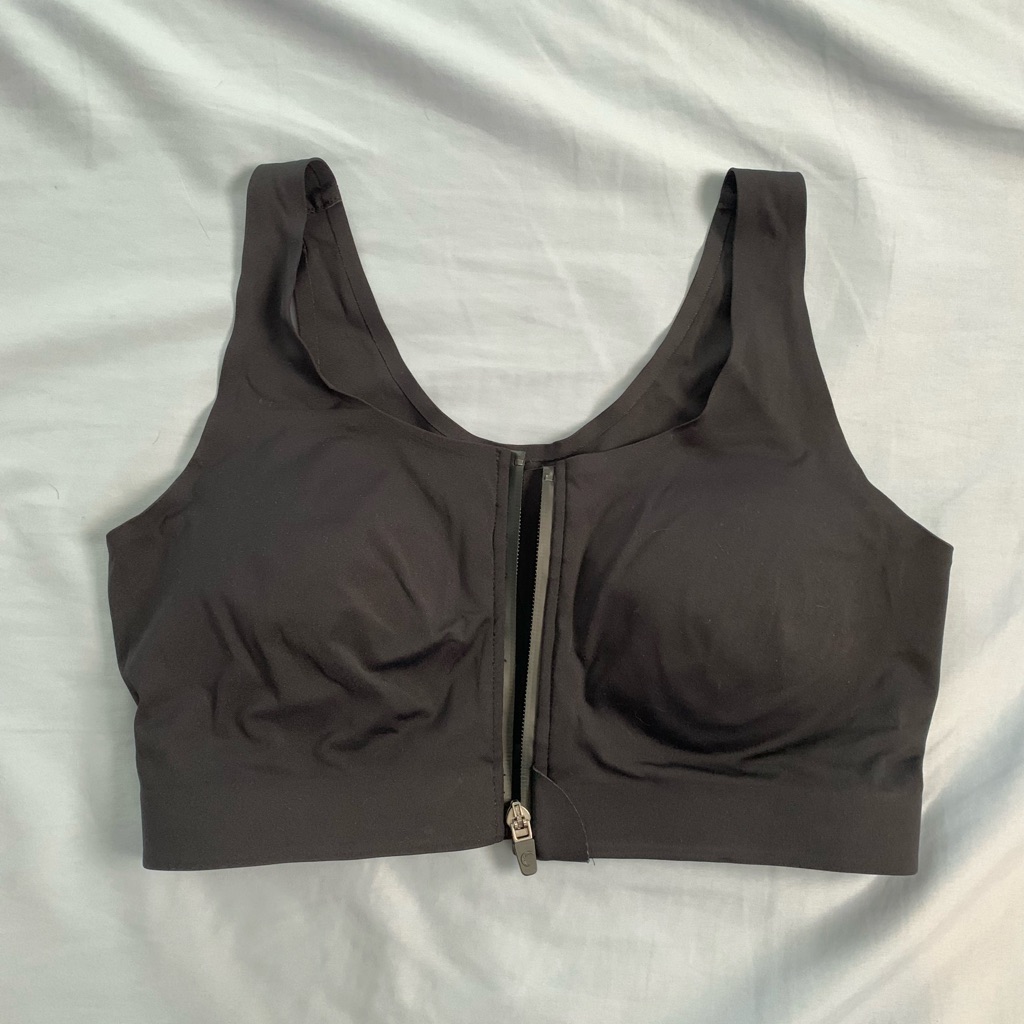 Zyia Black Front Zipper Access Bra